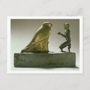 Cartão Postal Estátua do Rei Taharqa adorando o falcão-deus