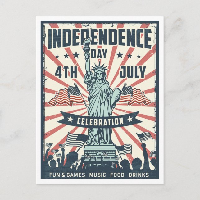 Cartão Postal Estátua do Retro da Liberdade (Frente)