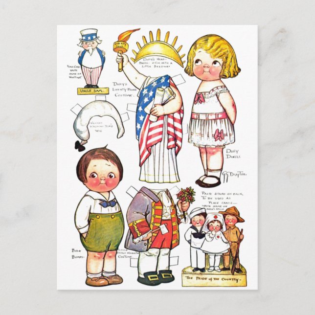 Cartão Postal Estátua do Tio da Liberdade Sam George Washington  (Frente)