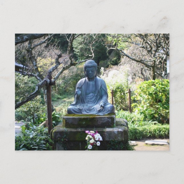 Cartão Postal Estátua Meditating de Buddha (Frente)