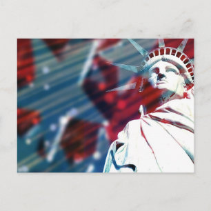 Cartão Postal Estátua Patriótica dos EUA da Liberdade Design