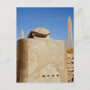 Cartão Postal Estátua sagrada de escaravelho no Templo de Amun