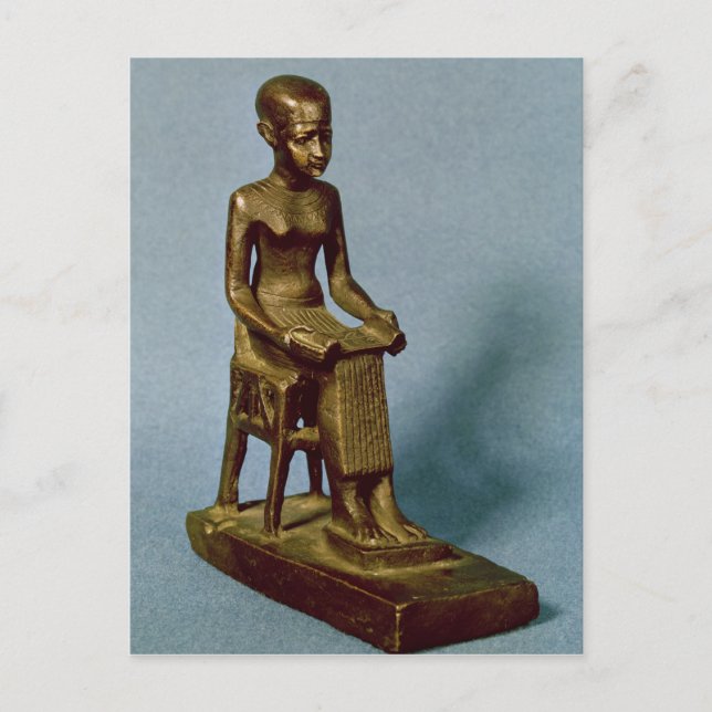 Cartão Postal Estátua sentada do Imhotep com uma estátua aberta (Frente)