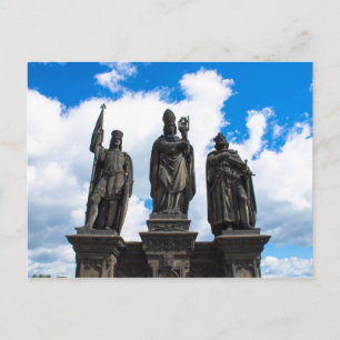 Cartão Postal Estatuagens em Charles Bridge
