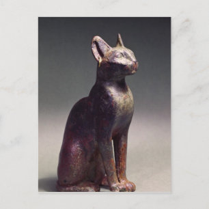 Cartão Postal Estatueta de um gato com brincos de ouro