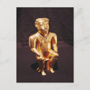 Cartão Postal Estatueta de um homem sentado, Quimbaya