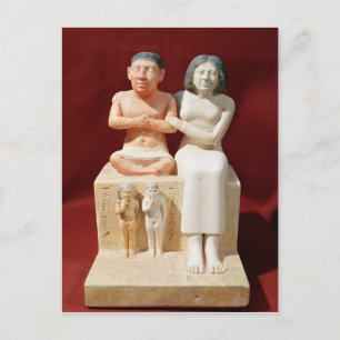 Cartão Postal Estatueta do anão Seneb e da sua família
