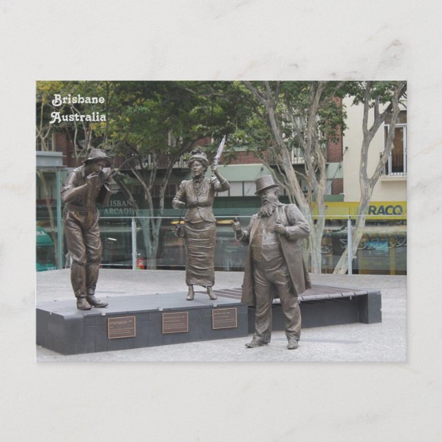 Cartão Postal Estatutos em Brisbane, Austrália (Frente)