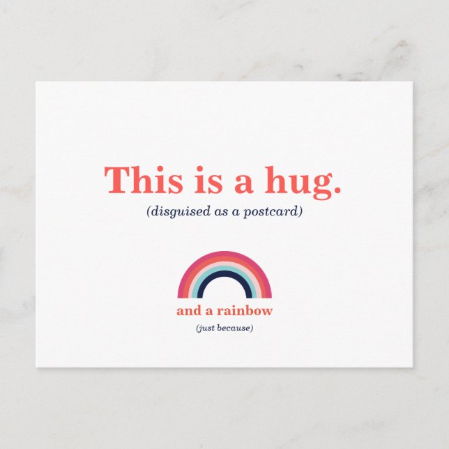 Cartão Postal Este é um abraço de arco-íris moderno (Frente)
