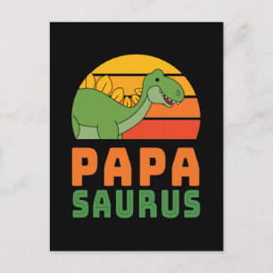 Cartão Postal Estegossauro Papasaurus Dia dos Pais Dinossauro