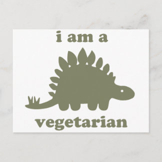Cartão Postal Estegossauro Vegetariano Dinossauro - Verde