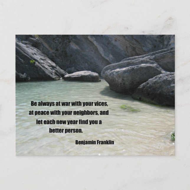 Cartão Postal Esteja sempre em guerra com seus vícios... (Frente)