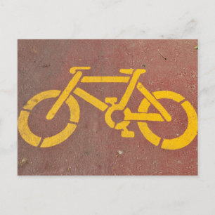 Cartão Postal estêncil da bicicleta