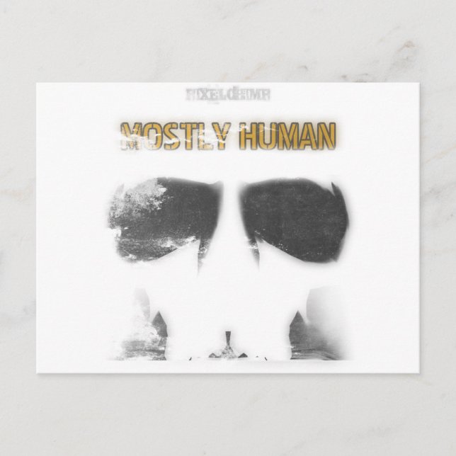 Cartão Postal Estêncil gráfico: Principalmente humano (Frente)