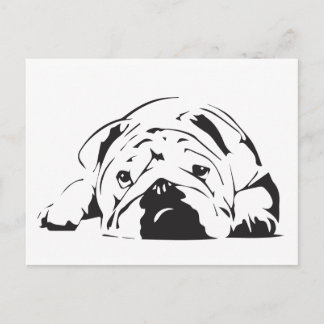 Cartão Postal Estêncil para Bulldog Britânico