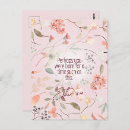 Cartão Postal Ester 4:14 Arte de Verso da Bíblia Cristã