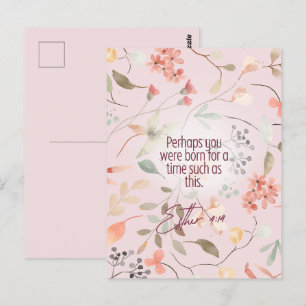 Cartão Postal Ester 4:14 Arte de Verso da Bíblia Cristã