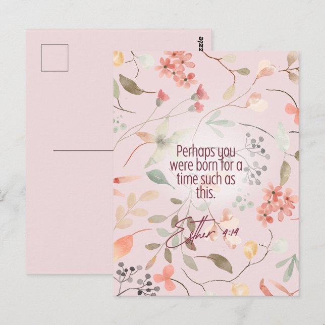 Cartão Postal Ester 4:14 Versículo da Bíblia Cristã Arte (Frente/Verso)