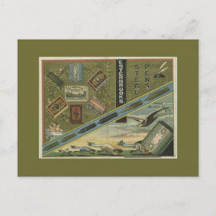 Cartão Postal Esterbrooks Steel Caneta Ad