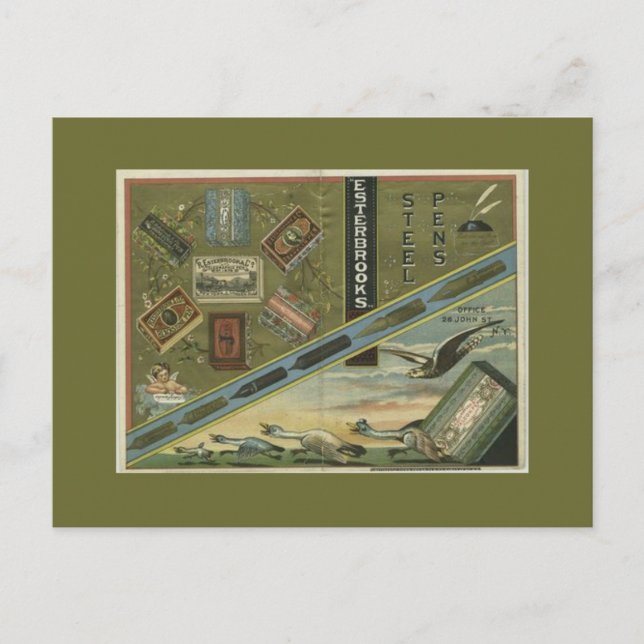 Cartão Postal Esterbrooks Steel Caneta Ad (Frente)