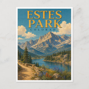 Cartão Postal Estes Park Colorado Montanhas Rochosas GeoSaga