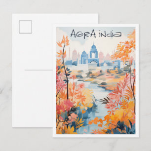 Cartão Postal Estética da Cidade de Viagem Agra Índia