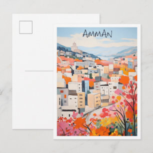 Cartão Postal Estética da Cidade de Viagem Amã Jordânia