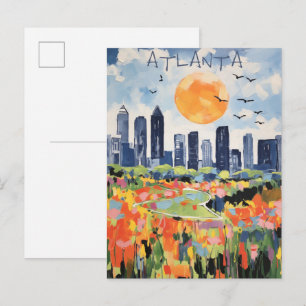 Cartão Postal Estética da cidade de viagem Atlanta Geórgia EUA