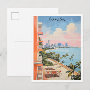 Cartão Postal Estética da Cidade de Viagem Cancun México