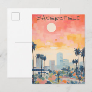 Cartão Postal Estética da Cidade de Viagens Bakersfield Califórn