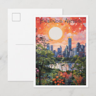 Cartão Postal Estética de Viagem Buenos Aires Argentina