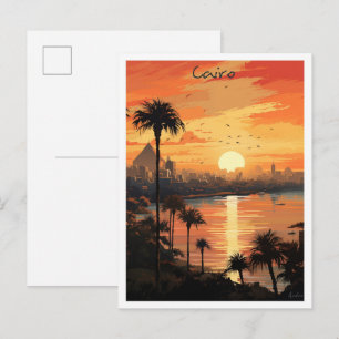 Cartão Postal Estética de Viagem Cairo Egito