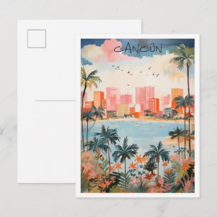 Cartão Postal Estética de Viagem Cancun México