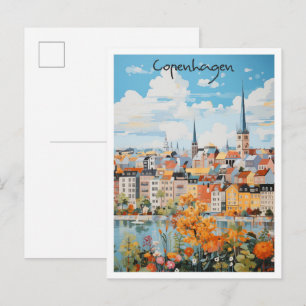 Cartão Postal Estética de Viagem Copenhague Dinamarca