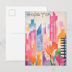 Cartão Postal Estética de Viagem da Cidade de Houston Texas