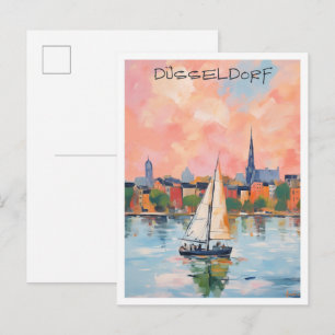 Cartão Postal Estética de Viagem Düsseldorf Alemanha