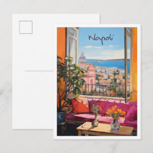 Cartão Postal Estética de Viagem Nápoles Itália