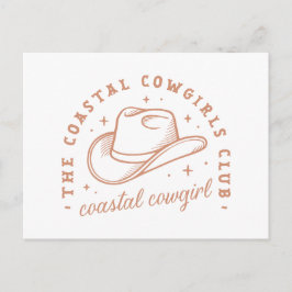 Cartão Postal Estética marrom do clube de praia da cowgirl coste