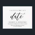 Cartão Postal Estética moderna, Mude a data, Partido adiado<br><div class="desc">Este é o moderno design estético tematizado,  em preto,  o convite para Festa de casamento Reprogramado (adiado/adiado) (Altere a data). É a maneira perfeita e elegante de fazer o convite reprogramar o anúncio aos seus amigos e familiares.</div>