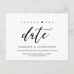 Cartão Postal Estética moderna, Mude a data, Partido adiado