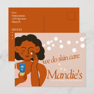 Cartão Postal Esteticista de Cuidados com a Pele Negócios Salão 