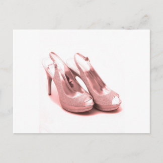 Cartão Postal Estilettos com brilho rosa fabuloso