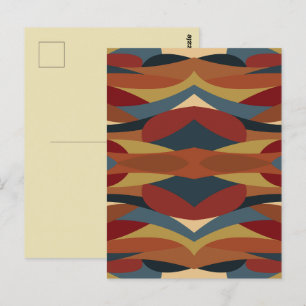 Cartão Postal Estilo Abstrato Geométrico de Vidro Colorido Opaco