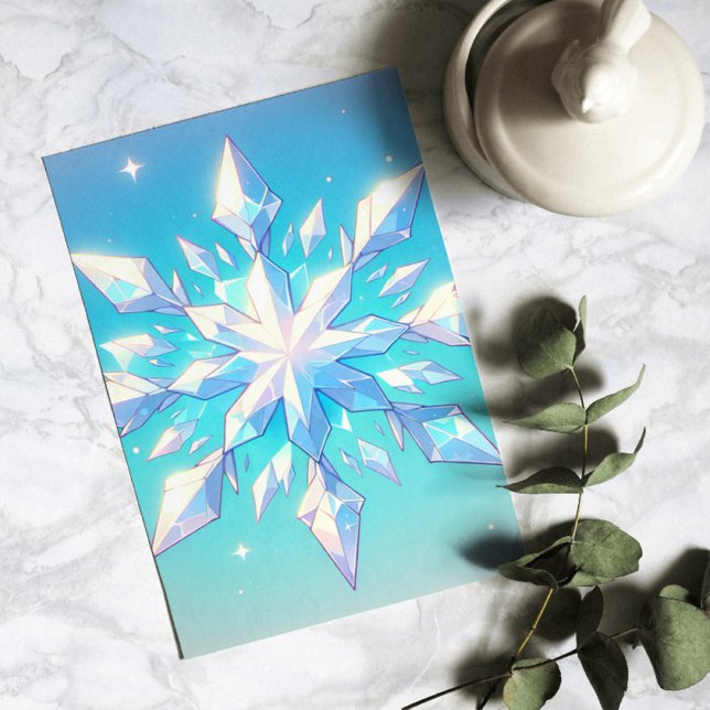 Cartão Postal Estilo Anime Floco de Neve Art Elegante Inverno (Criador carregado)