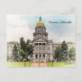 Cartão Postal Estilo Antigo, Colorado State Capitol Bldg, Denver