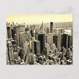 Cartão Postal Estilo antigo de Nova Iorque Sepia Brown