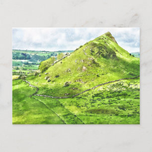 Cartão Postal Estilo Aquarela do Peak District