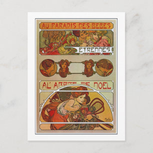 Cartão Postal Estilo Art Nouveau, Mucha