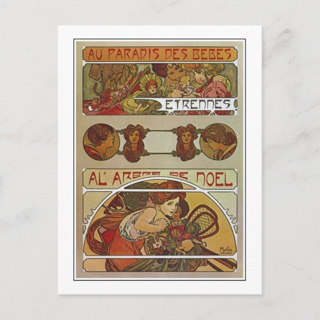 Cartão Postal Estilo Art Nouveau, Mucha (Frente)