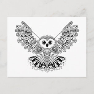 Cartão Postal Estilo Black Owl
